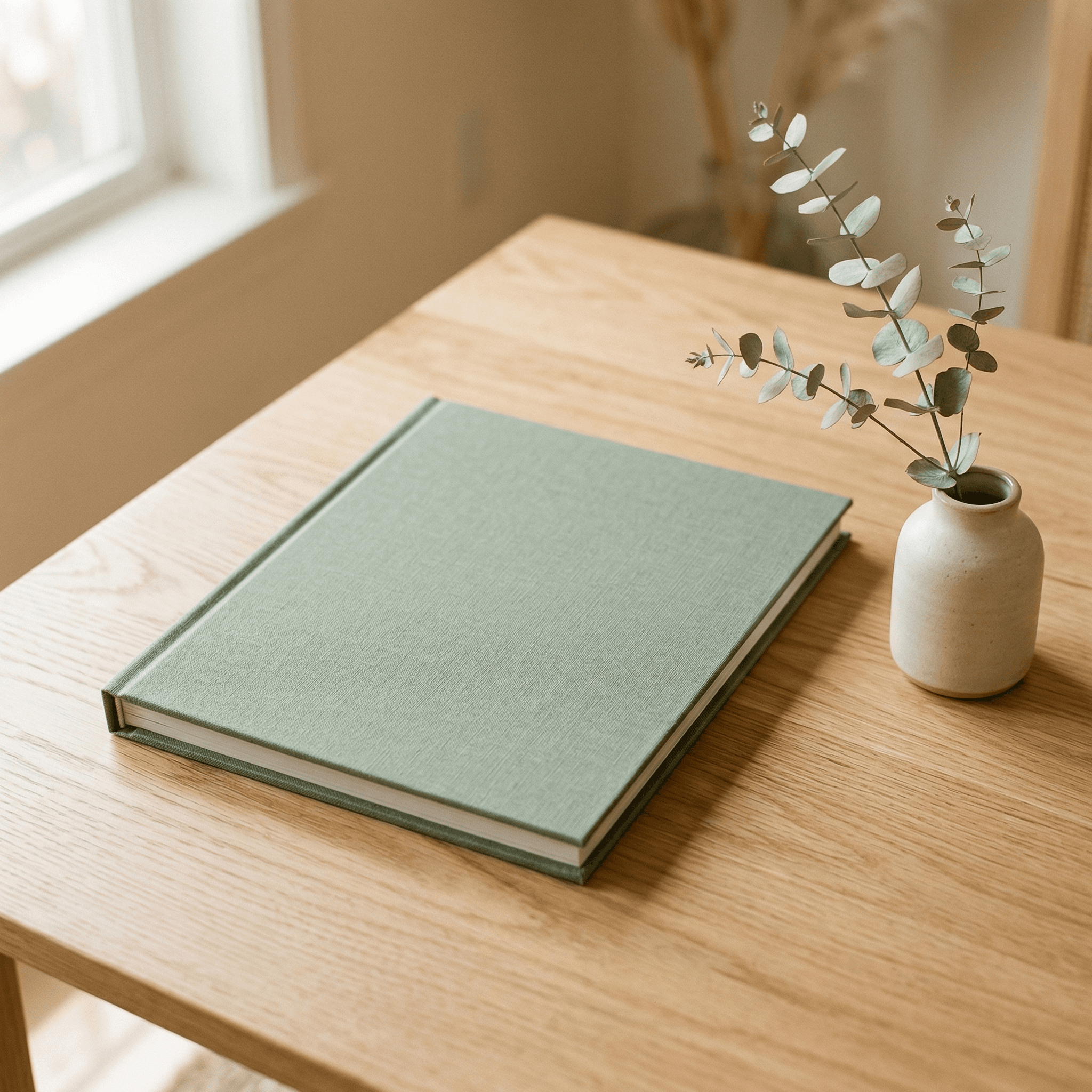 Фотокнига на дерев'яному столі